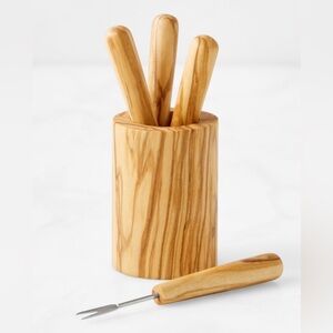Williams Sonoma Handmade Olivewood Charcuterie Picks, Set of 4, NIB, Retail $39